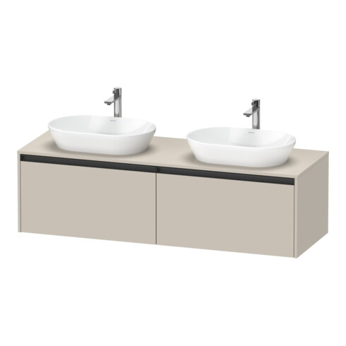 Duravit Ketho.2 Meuble sous lavabo 160x55 cm, taupe mat, 2 tiroirs, suspendu