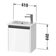 Duravit Ketho.2 Meuble sous lavabo 41x29,2x44 cm, 1 porte, wd, à droite, graph ma-3