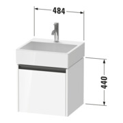 Duravit Ketho.2 Meuble sous-lavabo 48,4x46 cm, blanc mat, 1 tiroir, suspendu-3