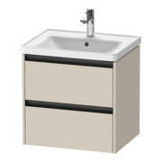Duravit Ketho.2 Meuble sous lavabo 58,4x45,5 cm, tau mat, 2 tiroirs, suspendu