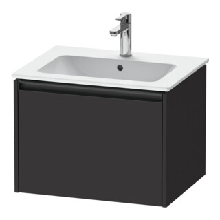 Duravit Ketho.2 Meuble sous lavabo 61x48 cm, graphite mat, 1 tiroir, suspendu