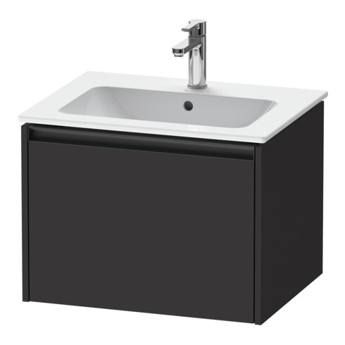 Duravit Ketho.2 Meuble sous lavabo 61x48 cm, graphite mat, 1 tiroir, suspendu