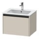 Duravit Ketho.2 Meuble sous lavabo 61x48 cm, taupe mat, 1 tiroir, suspendu-1