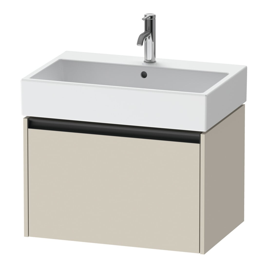 Duravit Ketho.2 Meuble sous lavabo 68,4x46 cm, taupe mat, 1 tiroir, suspendu
