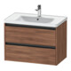 Duravit Ketho.2 Meuble sous lavabo 78,4x45,5 cm, noyer naturel, 2 tiroirs, suspendu-1