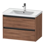 Duravit Ketho.2 Meuble sous lavabo 78,4x45,5 cm, noyer naturel, 2 tiroirs, suspendu