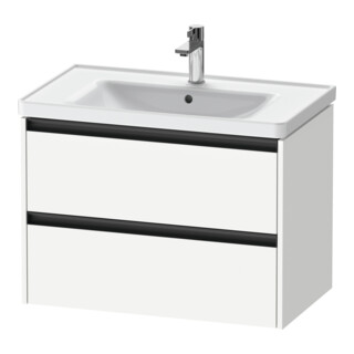 Duravit Ketho.2 Meuble sous lavabo 78,4x45,5cm, blanc mat, 2 tiroirs, suspendu