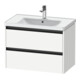 Duravit Ketho.2 Meuble sous lavabo 78,4x45,5cm, blanc mat, 2 tiroirs, suspendu-1