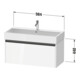 Duravit Ketho.2 Meuble sous-lavabo 98,4x46 cm, lin, 1 tiroir, suspendu