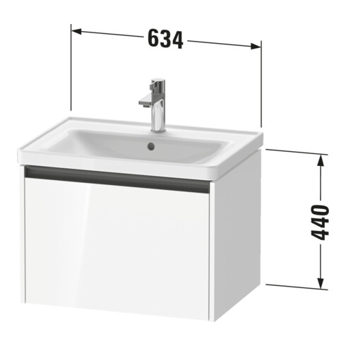 Duravit Ketho.2 Meuble sous-vasque 63,4x45,5 cm, blanc mat, 1 tiroir, suspendu