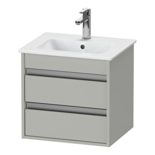 Duravit Ketho Compact Meuble sous-lavabo 50x41,2x48 cm, 2 tiroirs, suspendu, gris béton