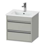 Duravit Ketho Compact Meuble sous-lavabo 50x41,2x48 cm, 2 tiroirs, suspendu, gris béton