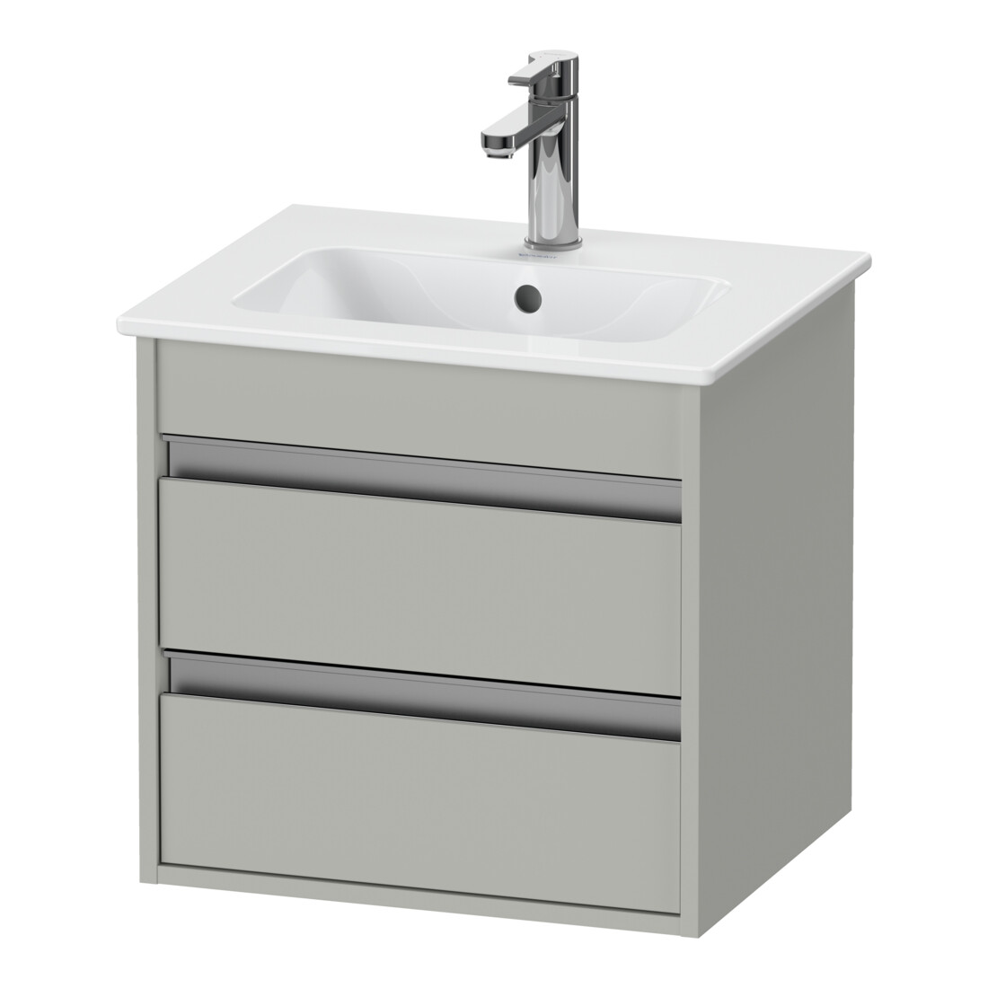 Duravit Ketho Compact Meuble sous-lavabo 50x41,2x48 cm, 2 tiroirs, suspendu, gris béton