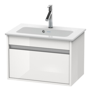 Duravit Ketho Compact Meuble sous lavabo 60x38,5 cm, blanc brillant, 1 tiroir, suspendu