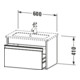 Duravit Ketho Compact Meuble sous lavabo 60x38,5 cm, blanc brillant, 1 tiroir, suspendu