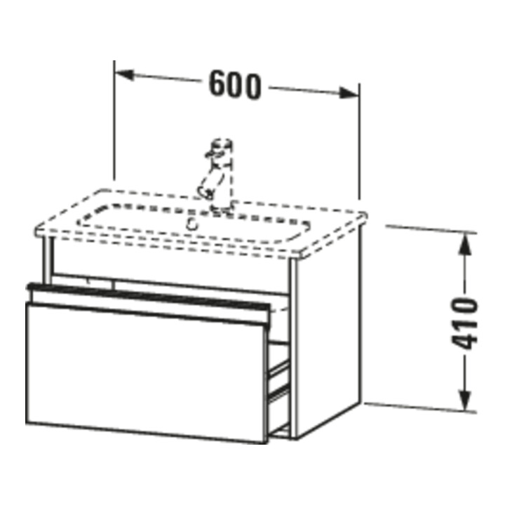 Duravit Ketho Compact meuble sous-lavabo 60x38,5 cm, graphite mat, 1 tiroir, suspendu
