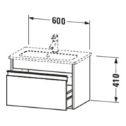 Duravit Ketho Compact Meuble sous lavabo 60x38,5 cm, taupe, 1 tiroir, suspendu-5