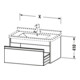 Duravit Ketho Meuble sous-lavabo 100x45,5 cm, gris mat, 1 tiroir, suspendu