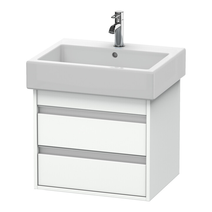Duravit Ketho Meuble sous-lavabo 55x44 cm, blanc mat, 2 tiroirs, suspendu