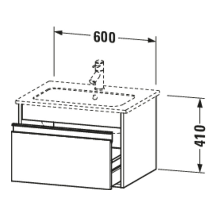 Duravit Ketho Meuble sous lavabo 60x47,5 cm, blanc mat, 1 tiroir, suspendu