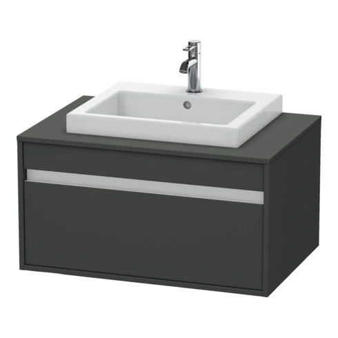 Duravit Ketho Meuble sous lavabo 80x55 cm, gris mat, avec EWT, 1 tiroir, suspendu