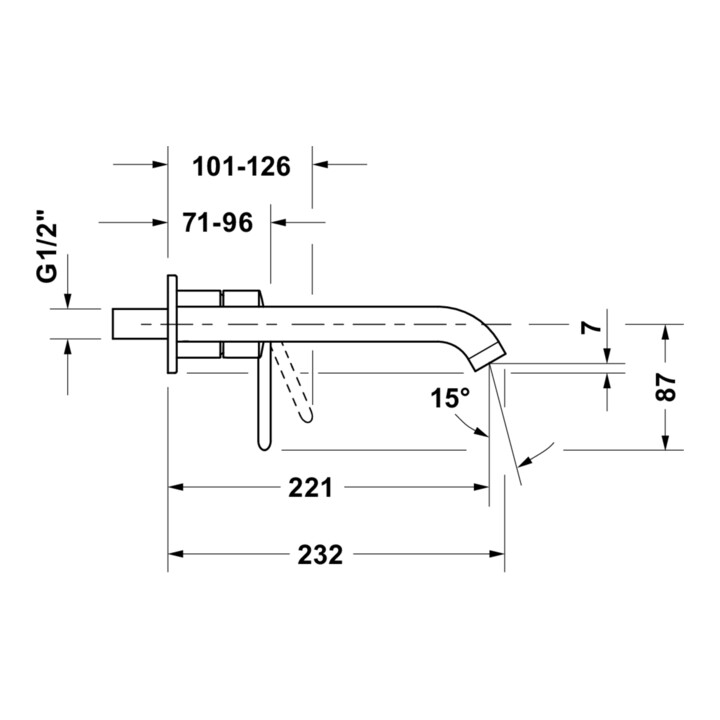 Duravit Kit complet MinusFlow Balcoon UP-EHM, A 221 mm, sans évacuation, ES courbé