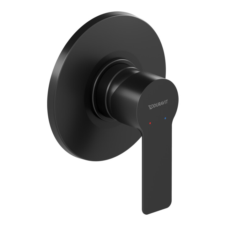 Duravit Kit complet mitigeur douche encastré D-Code céramique, rond, 27 l, noir mat