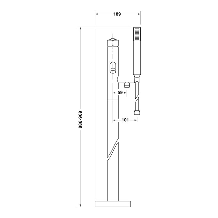 Duravit Kit de montage Balcoon UP-WA.-EHM, A 201mm, au sol, ES courbé