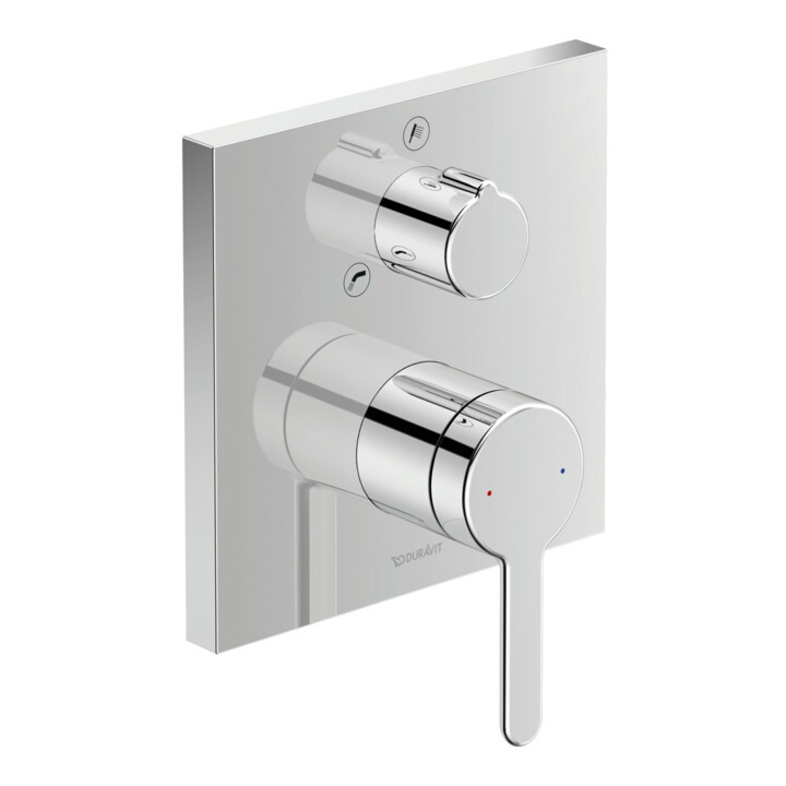 Duravit Kit de montage C.1 Mitigeur bain encastré, carré, avec inverseur, chromé
