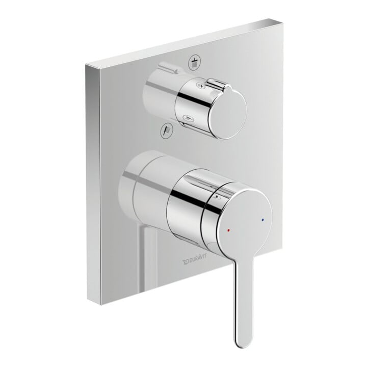 Duravit Kit de montage C.1 Mitigeur douche encastré, avec inverseur, carré, chrome