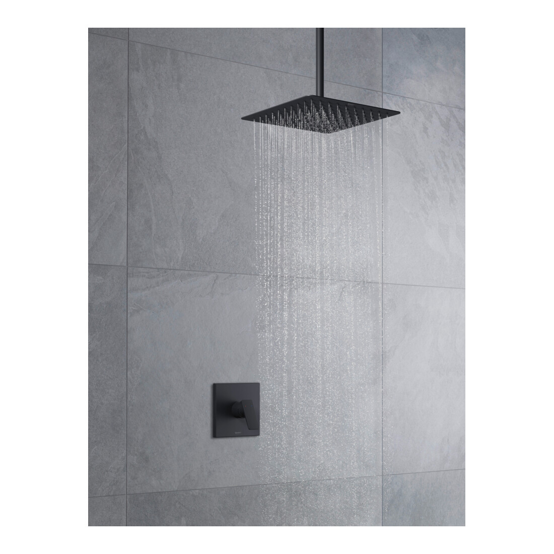 Duravit Kit de montage Manhattan Mitigeur douche encastré, noir mat