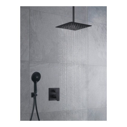 Duravit Kit de montage Manhattan Mitigeur douche encastré, vanne dérivation, noir mat