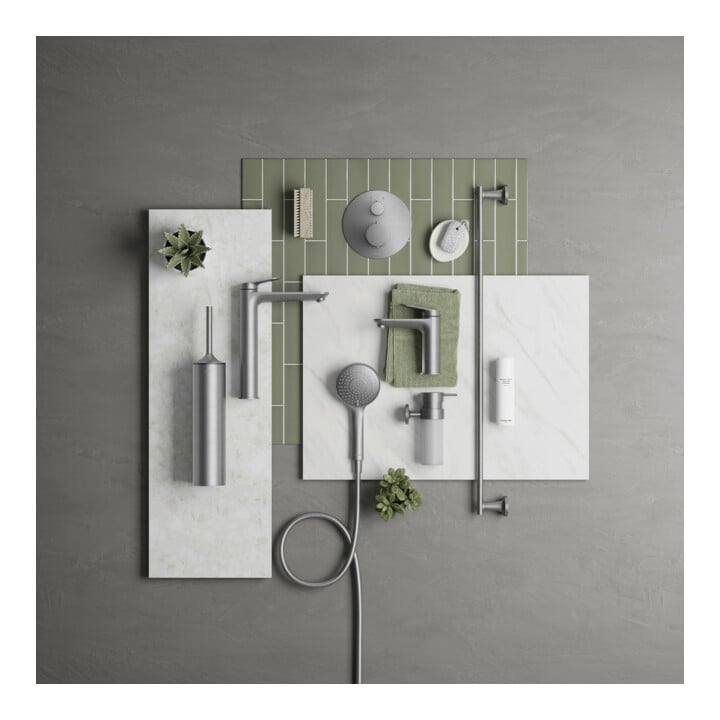 Duravit Kit de montage prêt à l'emploi UP-THM, rosace ronde, acier inoxydable brossé