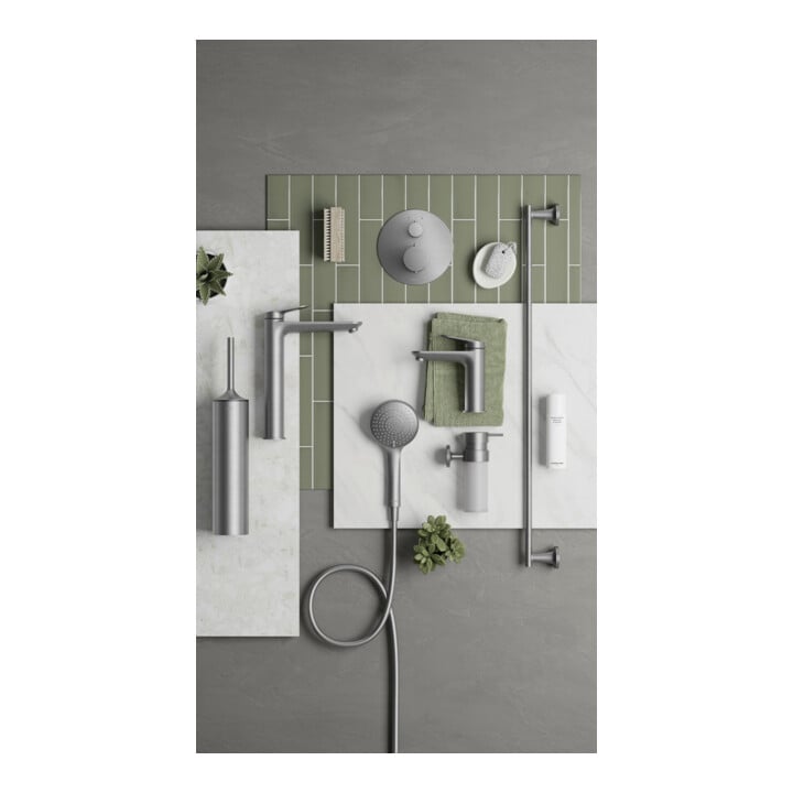 Duravit Kit de montage prêt à l'emploi UP-THM, rosace ronde, acier inoxydable brossé