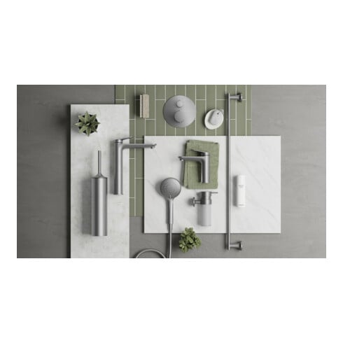 Duravit Kit de montage prêt à l'emploi UP-THM, rosace ronde, acier inoxydable brossé