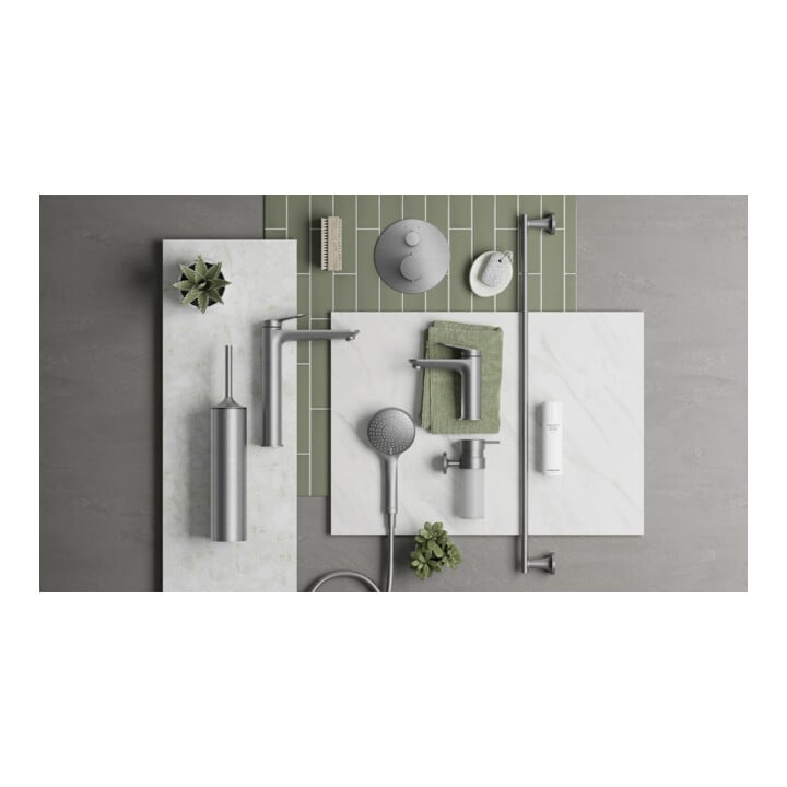 Duravit Kit de montage prêt à l'emploi UP-THM, rosace ronde, acier inoxydable brossé