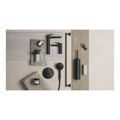 Duravit Kit de montage prêt à l'emploi UP-THM, rosace ronde, noir mat