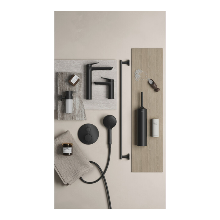 Duravit Kit de montage prêt à l'emploi UP-THM, rosace ronde, noir mat