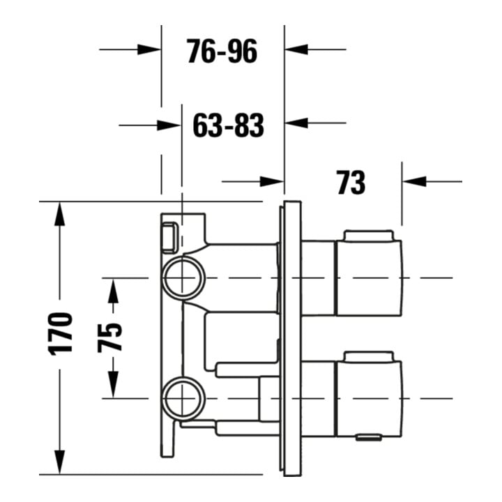 Duravit Kit de montage prêt UP-THM, rosace ronde, bronze brossé