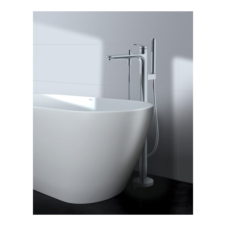 Duravit Kit de montage prêt Wave Mitigeur monocommande baignoire au sol, chrome