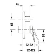 Duravit Kit de montage Wave Mitigeur bain à levier unique, inverseur, chrome-4