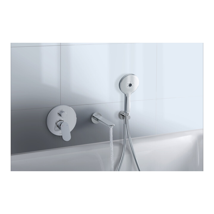 Duravit Kit de montage Wave Mitigeur bain à levier unique, inverseur, chrome