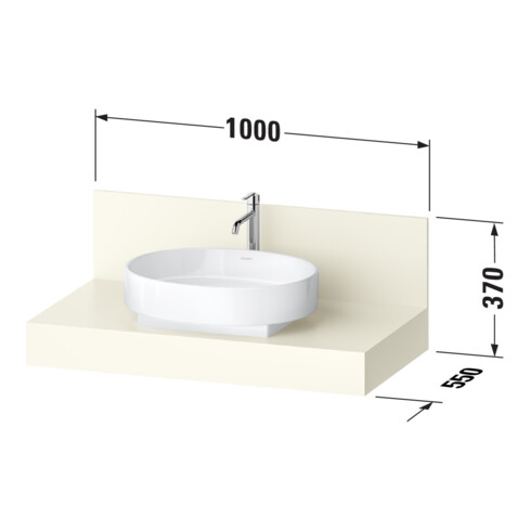 Duravit Konsole Balcoon 100x55x37cm, 1 AS, Be mitt, Elfenb. ma