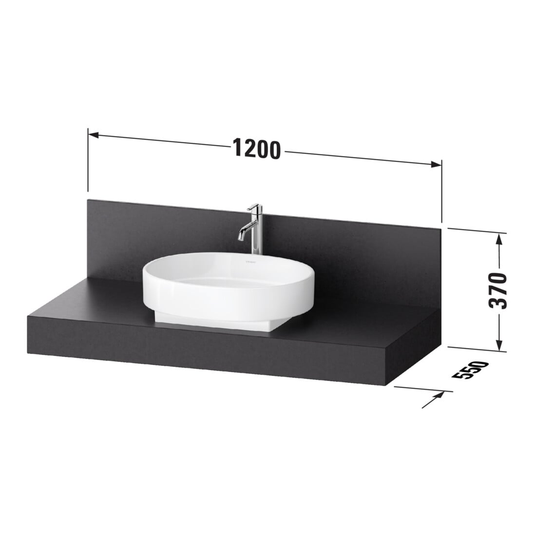 Duravit Konsole Balcoon 120x55x37cm, 1 AS, Be m, la S, Verb-St