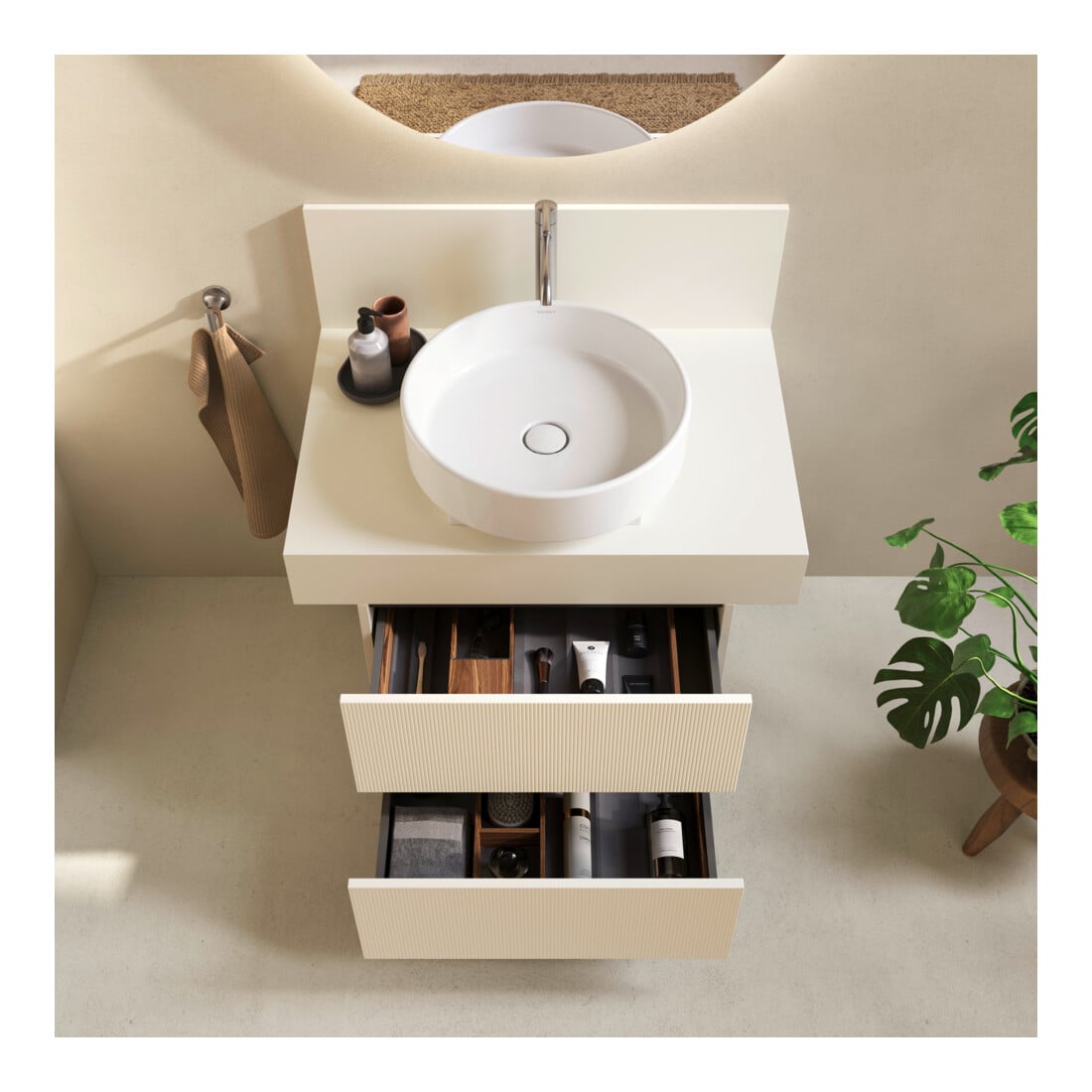 Duravit Konsole Balcoon 80x55x37cm, 1 AS Beck. mitt, Elfenb. ma