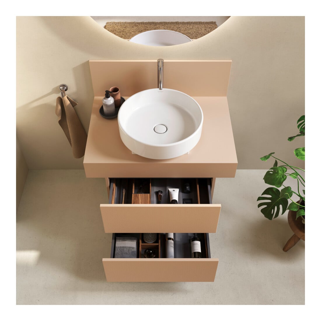 Duravit Konsole Balcoon 80x55x37cm, 1 AS Beck. mitt, Terra ma