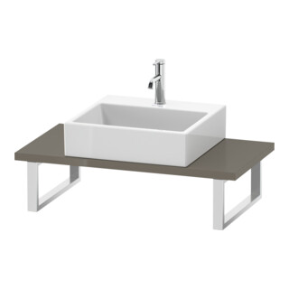 Duravit Konsole Compact L-Cube 80-200x48cm, 1 AS, Stä 3cm, flan. Gr hgl
