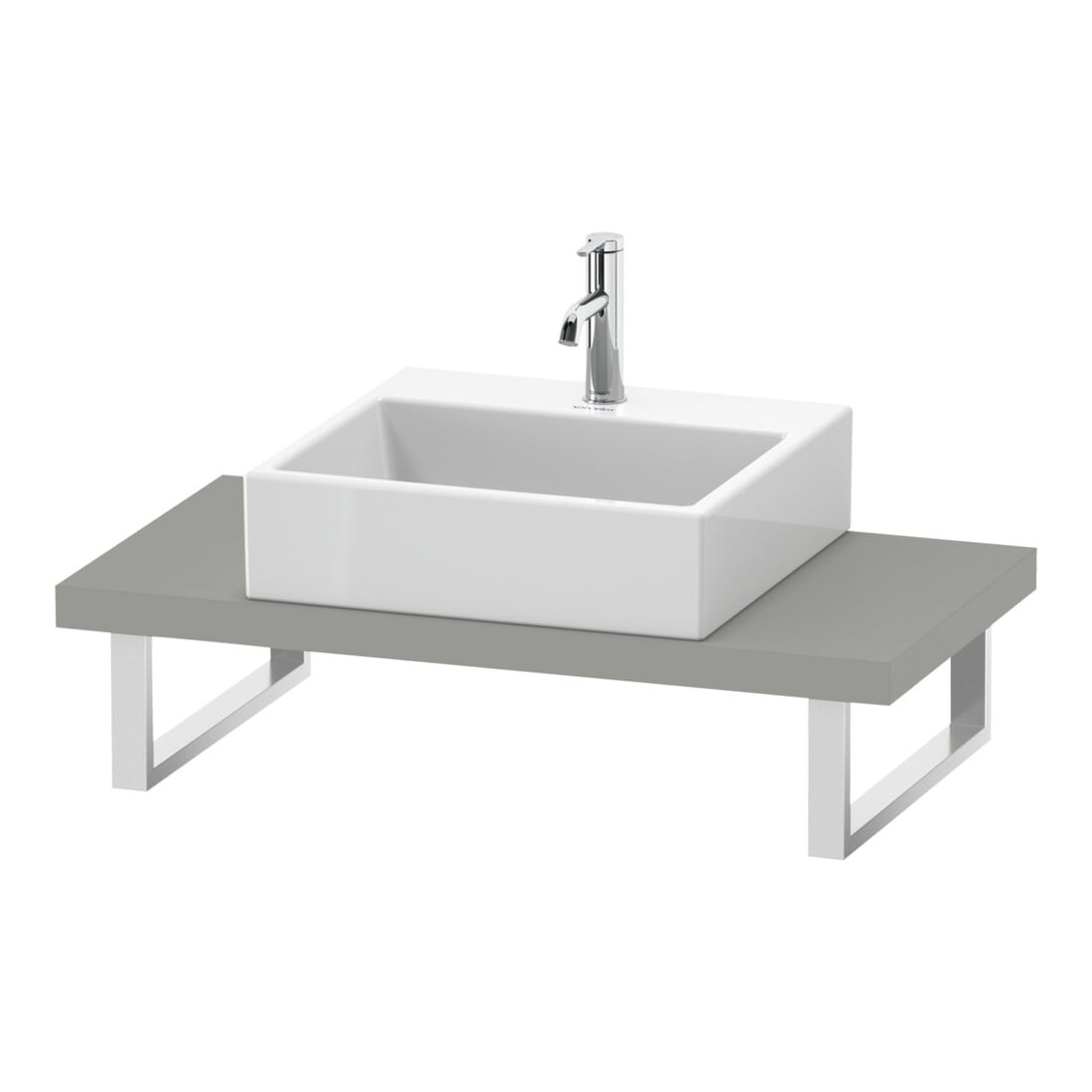 Duravit Konsole Compact L-Cube 80-200x48cm, 1 AS, Stä 4.5cm, betongr ma