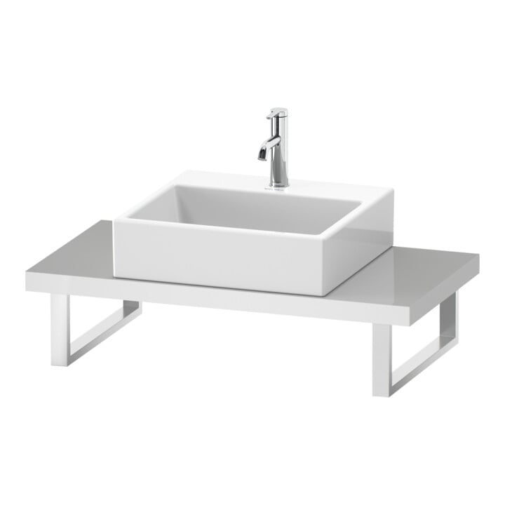 Duravit Konsole Compact L-Cube 80-200x48cm, 1 AS, Stä 4.5cm, graph matt