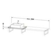 Duravit Konsole Compact L-Cube 80-200x48cm, 1 AS, Stä 4.5cm, graph matt-4